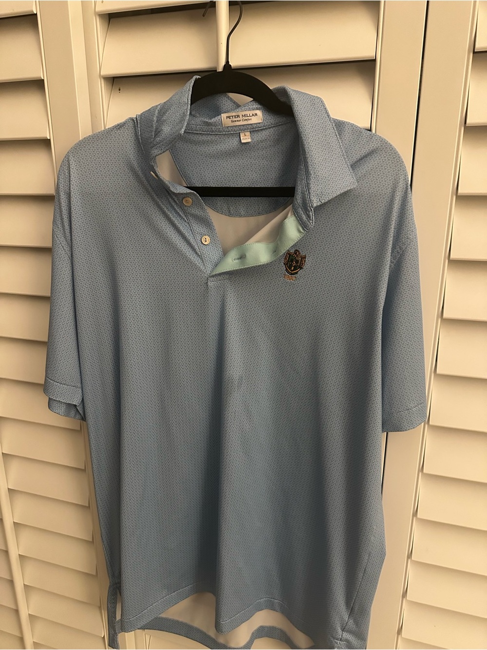 Peter Millar summer ComfortMen's Light Blue Performance Polo Shirt size Large